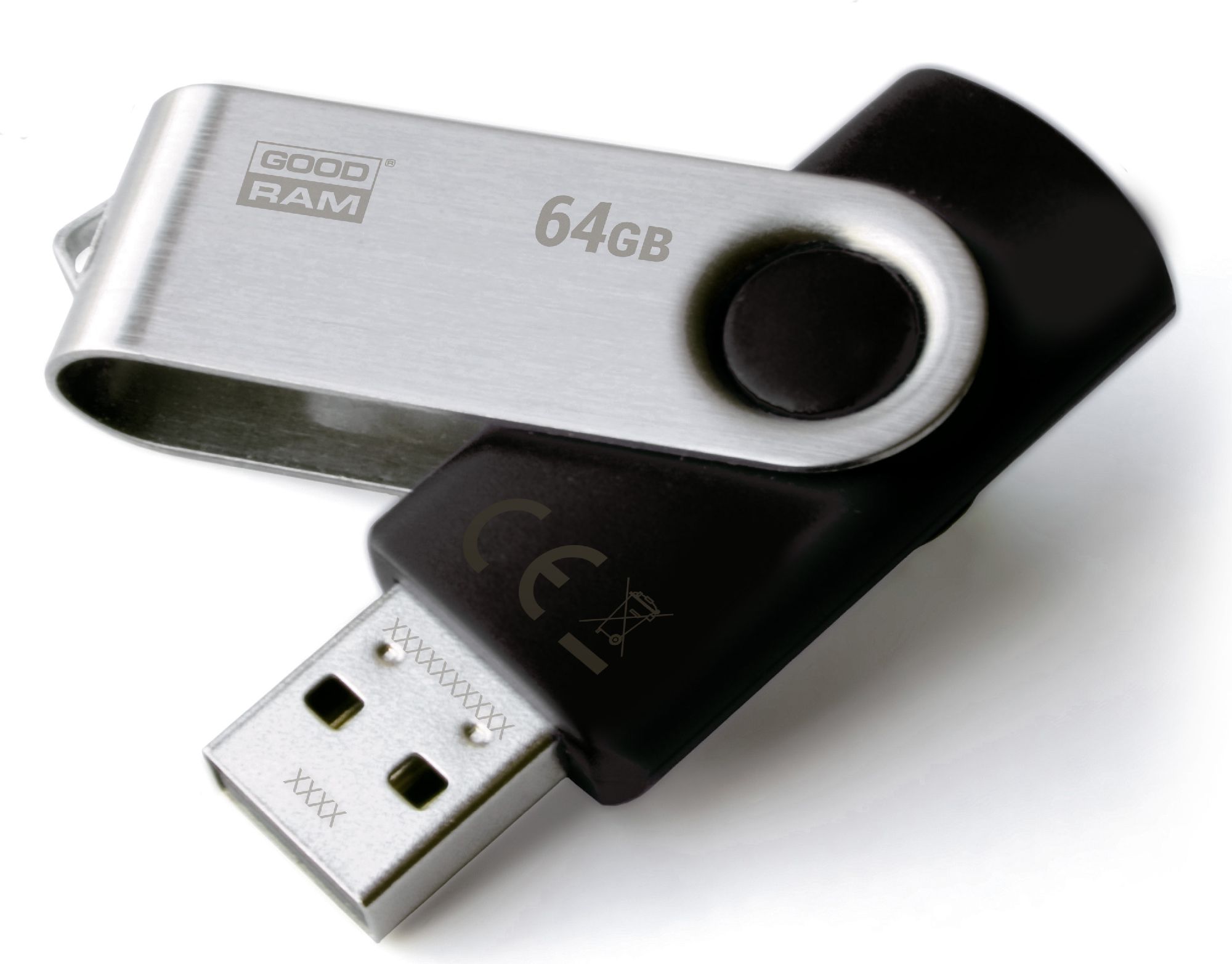 USB Pendrive GoodRam UTS2.0, 64 GB, USB 2.0, e zezë