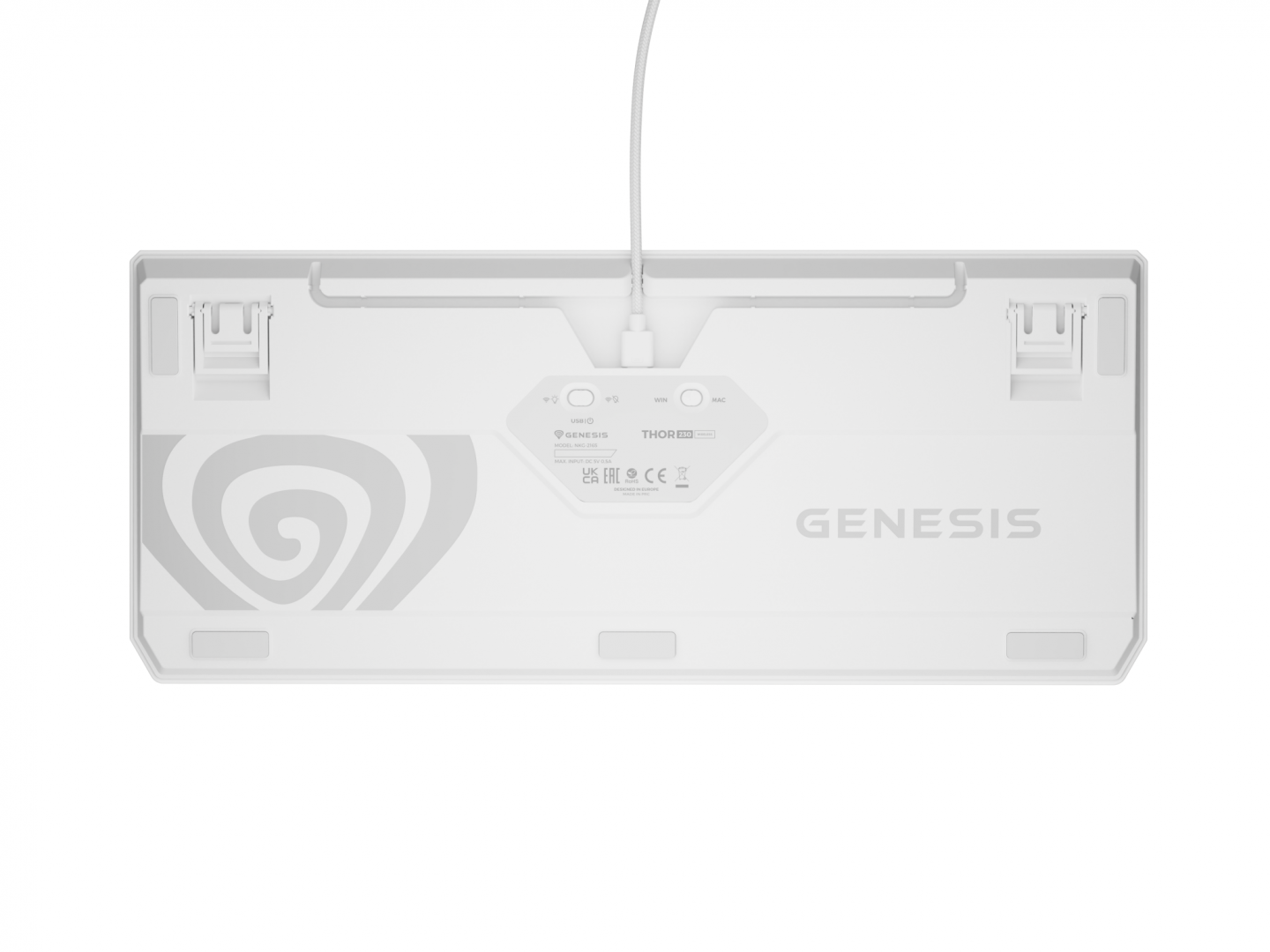 Tastierë wireless mekanike Genesis Thor 230 TKL, RGB, Outemu Red, e bardhë