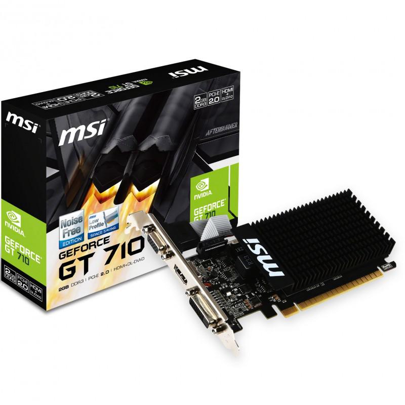 Kartë grafike MSI GeForce GT 710 2GD3H LP, 2GB DDR3, low profile, e zezë