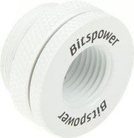 Adapter ftohës uji Bitspower G1/4 në G1/4, True Hi-Flow, i bardhë
