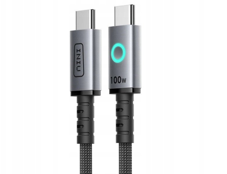 Kabllo karikimi INIU 100W USB C në USB C, 1.2m, karikim i shpejtë, e zezë