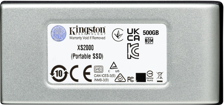 Disk i jashtëm Kingston XS2000 - 4TB, i argjendtë