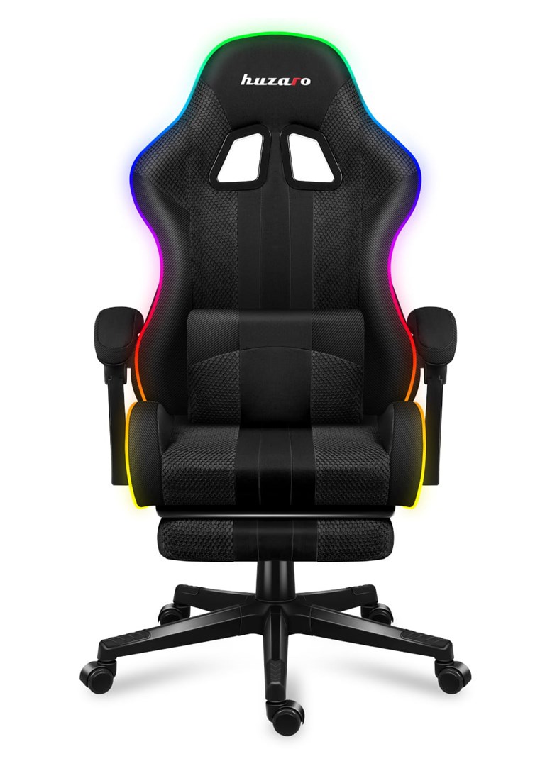 Karrige lojërash HUZARO Force 4.7, RGB Mesh, e zezë