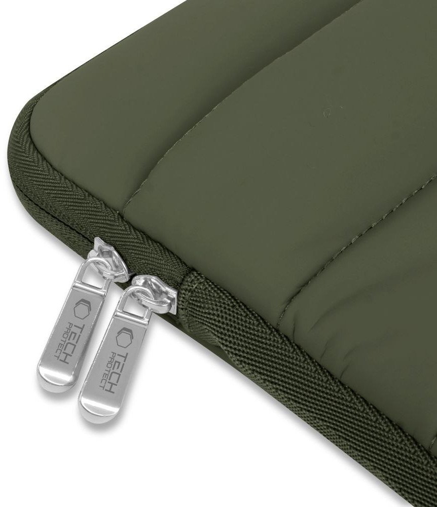 Çantë laptopi Tech-Protect Fluffy, 13-14", mbrojtëse, jeshile army