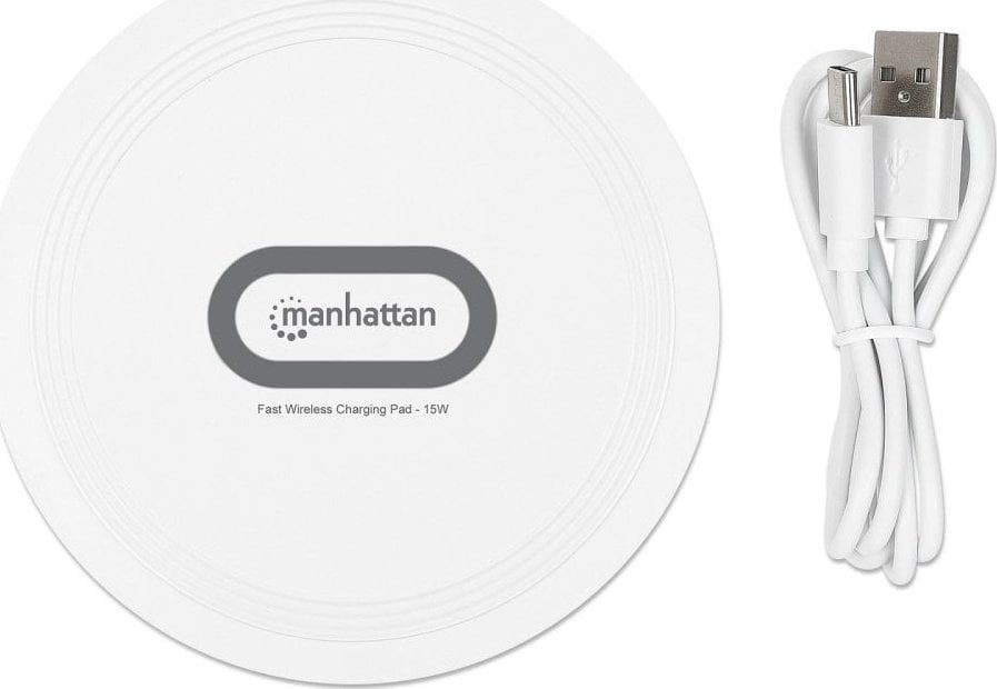 Безжичен полнач Manhattan, Wireless Qi, 15W, црн