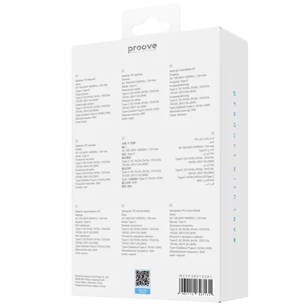 Karikues muri Proove Fixtape me kabllo të integruar Type-C, 30W, i zi