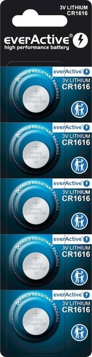 Bateri litiumi EverActive CR1616, 3V, paketim 5 copë