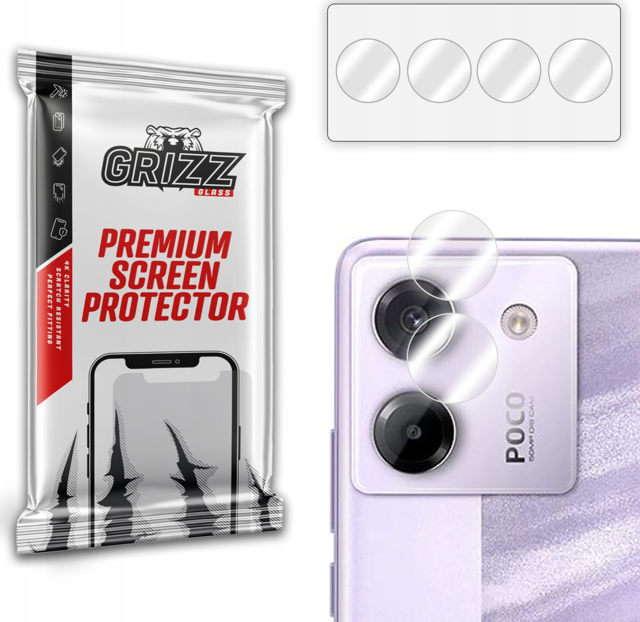 Xham mbrojtës kamerë 2 pack për Xiaomi Poco M7 Pro 5G, hibrid, transparencë e lartë