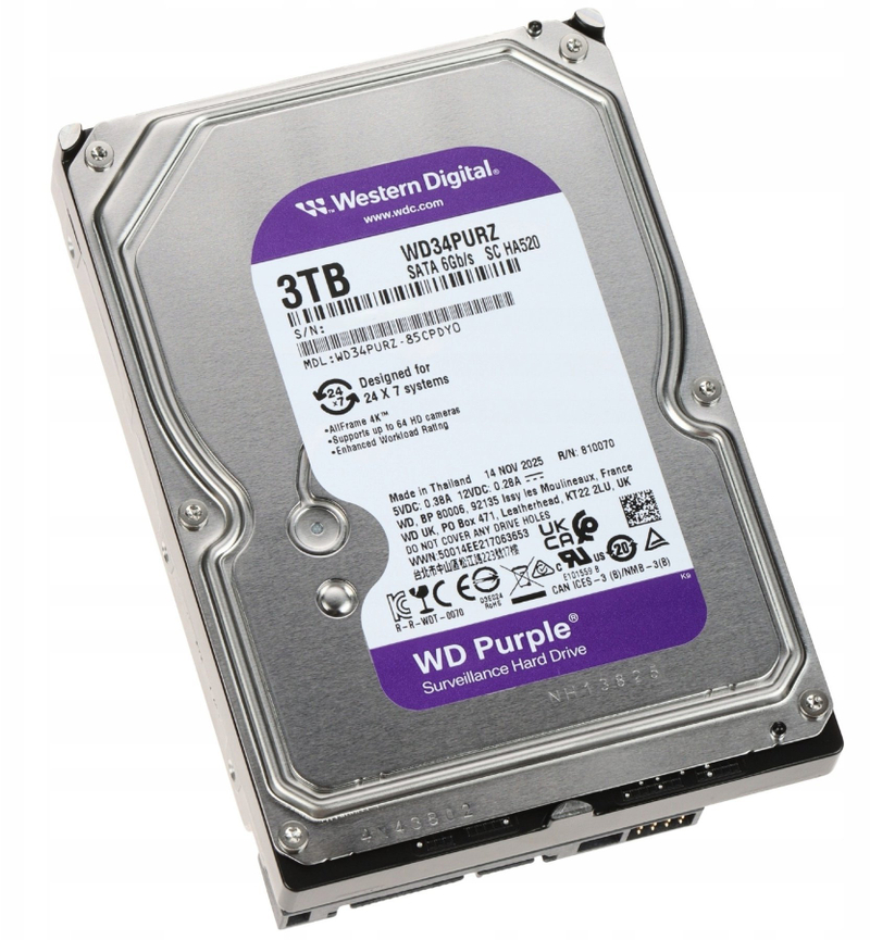 Disk i brendshëm Western Digital WD Purple WD34PURZ, 3TB, 3.5", SATA III