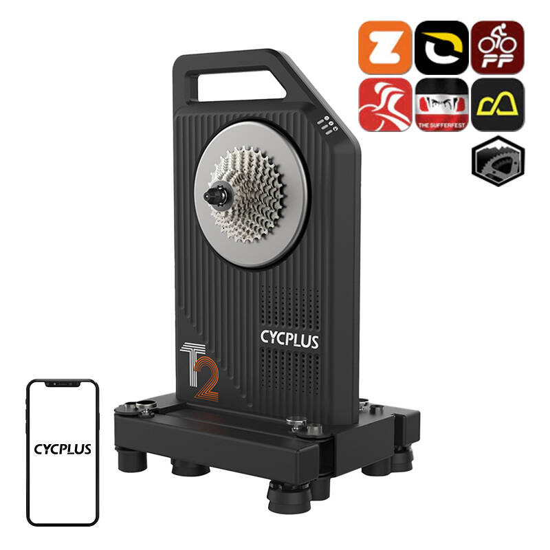 Trainer biçiklete smart Cycplus T2, matje fuqie 1%, me kasetë, i zi