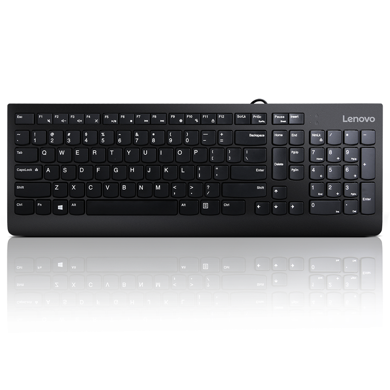 Tastierë Lenovo 300 Full Size, USB, me kabllo, e zezë