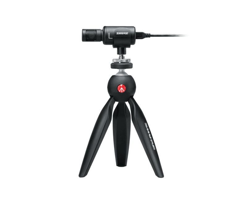 Mikrofon video Shure MV88+ Video Kit, stereo kondensator, me tripod, i zi