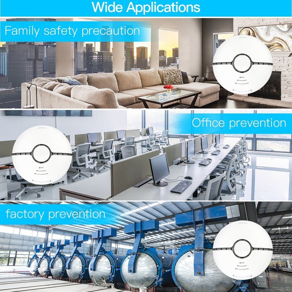 Detektor i dymit Wireless, me sirenë, Wi-Fi TUYA / Smart Life