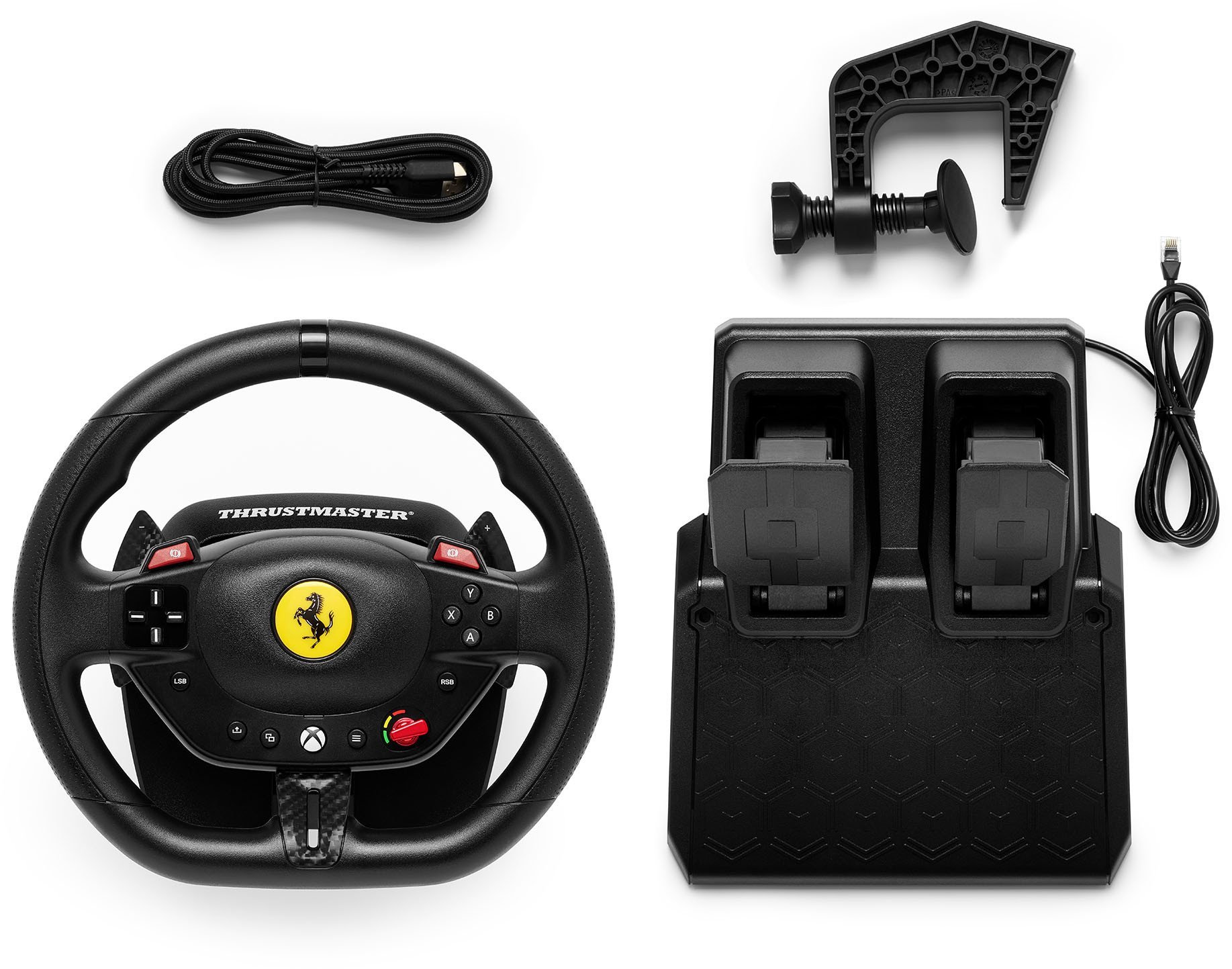 Timon lojërash Thrustmaster T98 Ferrari 296 GTS, me pedale, 240°, i zi