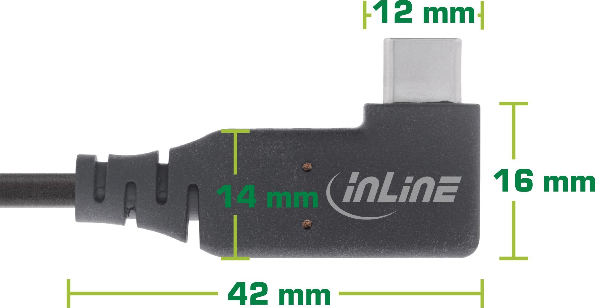 Кабел USB4 InLine, USB C со агол, PD 240W, 8K 60Hz, 1.5m, црн