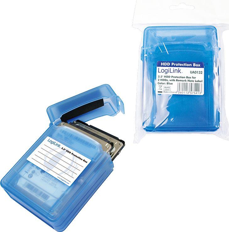 Këllëf mbrojtës LogiLink për 2 x 2.5 "HDD, i kaltërt