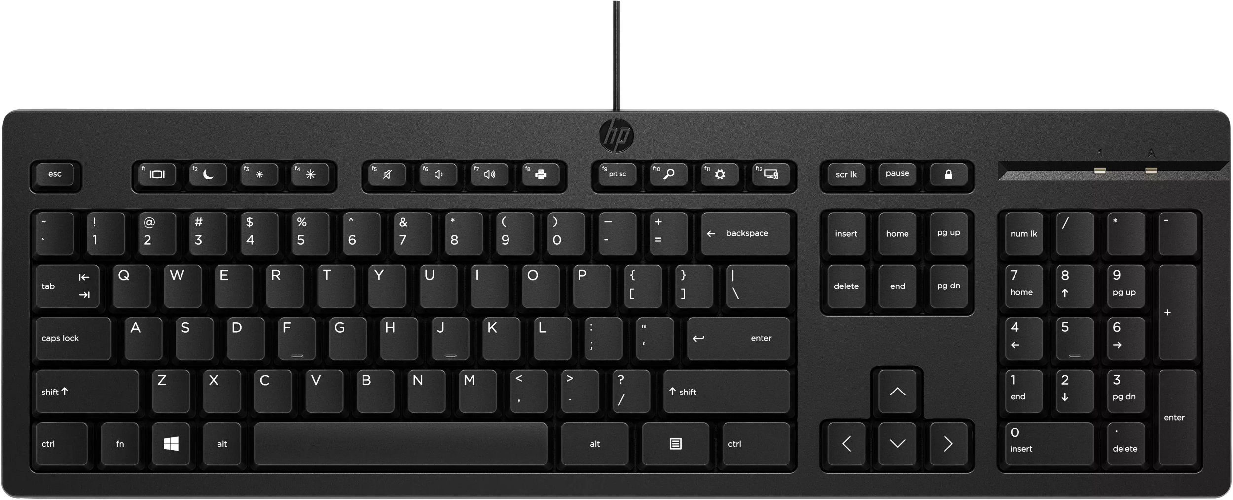 Tastierë HP 125 Full-size, me kabllo, e zezë