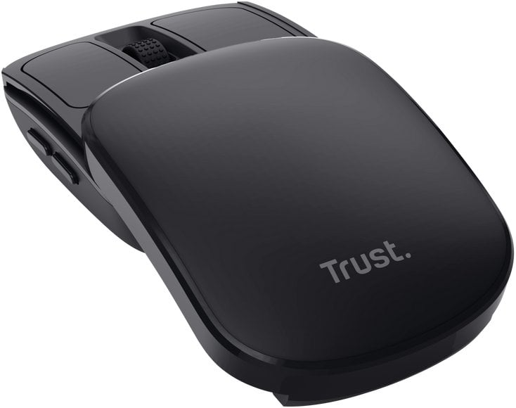 Maus Trust Zylo Pocket 25733, безжичен RF, 2400 DPI, црн