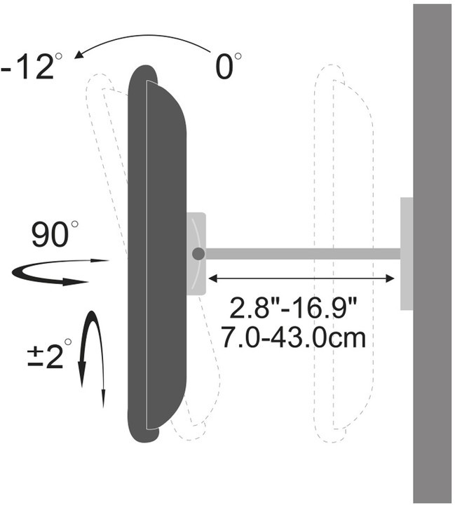 Mbajtës për TV 30"-50" STELL SHO 2050 SLIM - E zezë