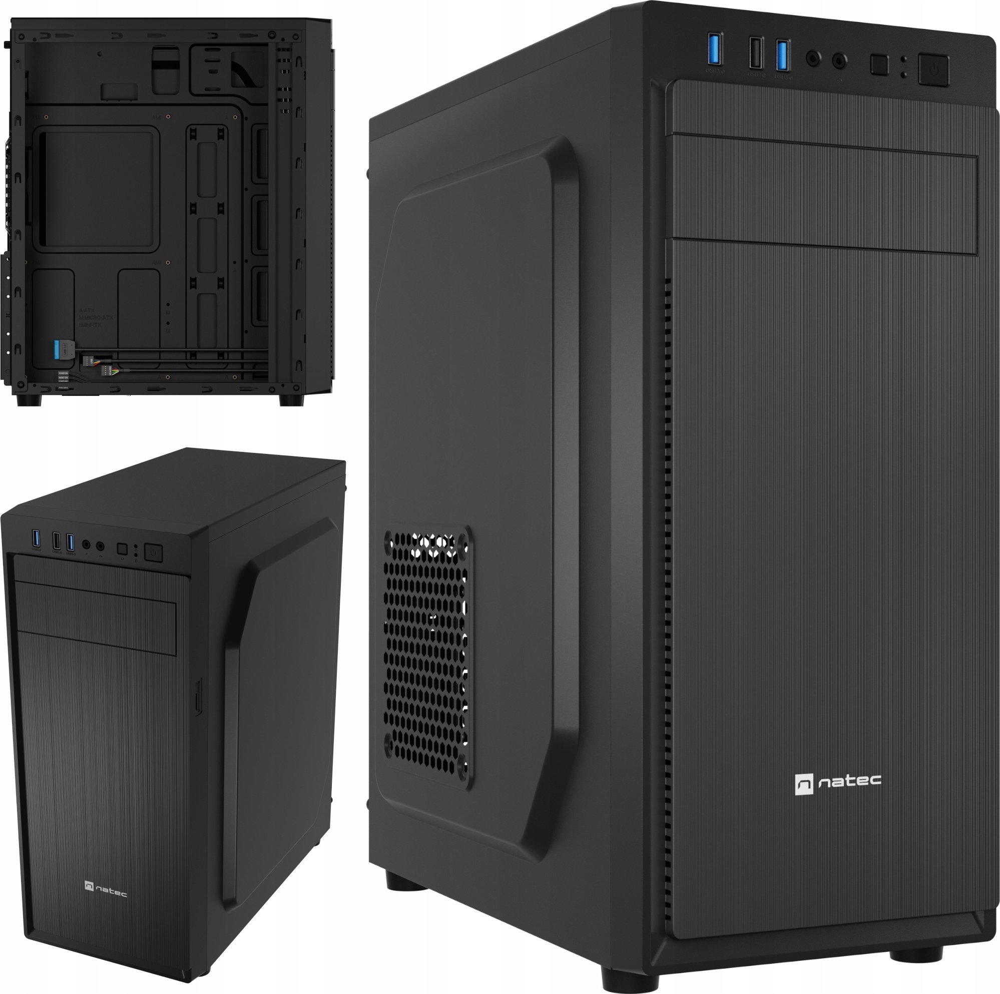 Kuti kompjuteri Natec Office Case Aracanta, MIDI Tower, ATX Micro ATX Mini ITX, e zezë