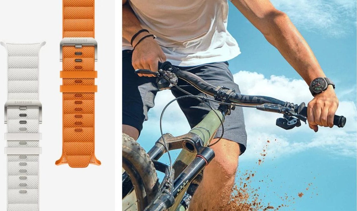 Rrip ore Samsung PeakForm Band për Galaxy Watch Ultra, pëlhurë sportive, 1 copë, gri