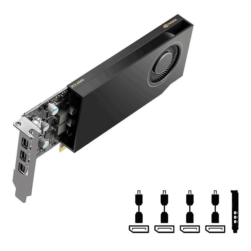 Kartë grafike PNY NVIDIA RTX A1000, 8GB GDDR6, low profile