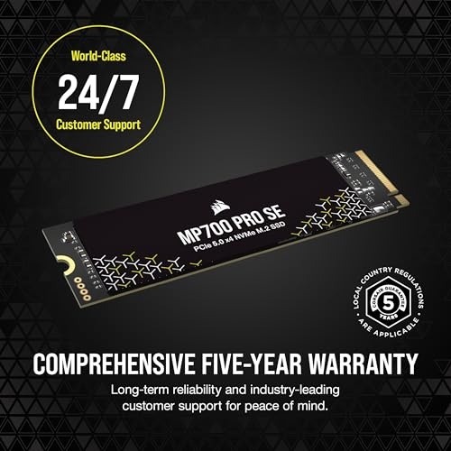SSD Corsair MP700 PRO SE, 4TB, M.2 PCIe 5.0 NVMe