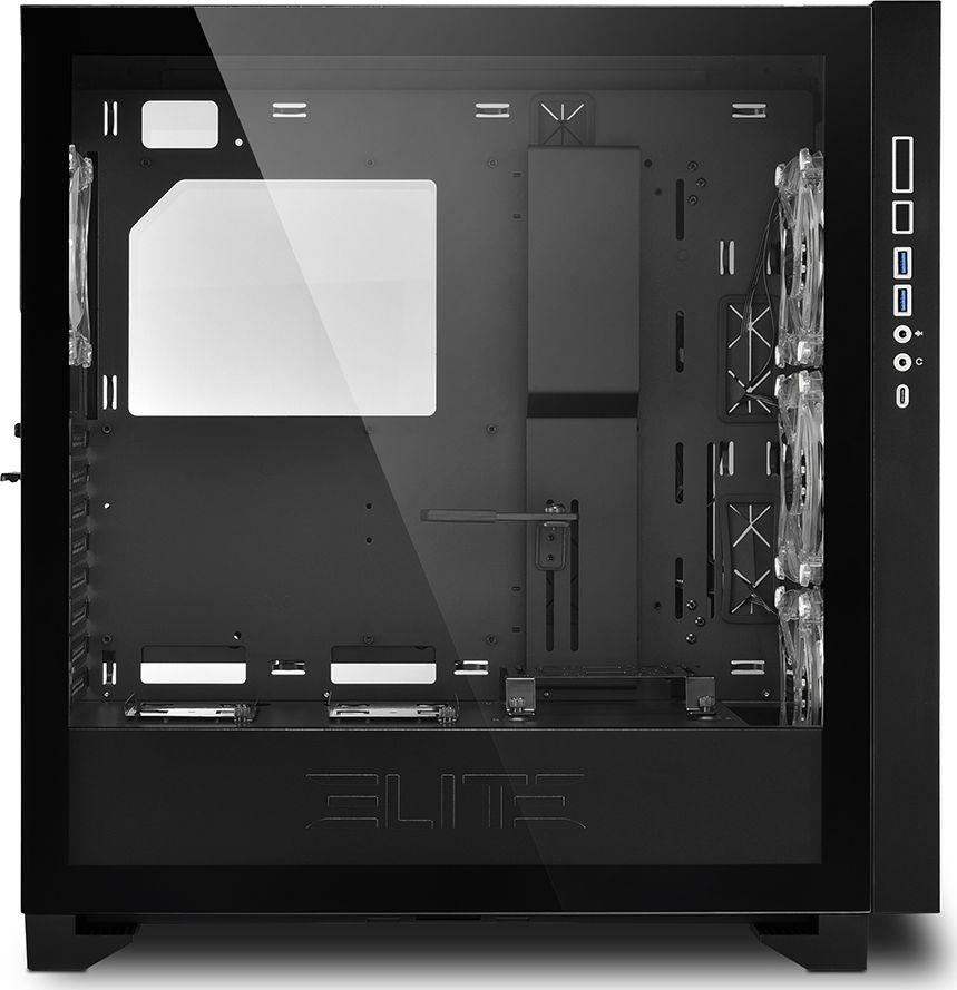 Kasë Sharkoon Elite Shark CA300T ARGB, e zezë, Full Tower