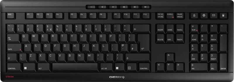 Tastierë Cherry Stream Wireless, full-size, RF 2.4 GHz USB, e zezë