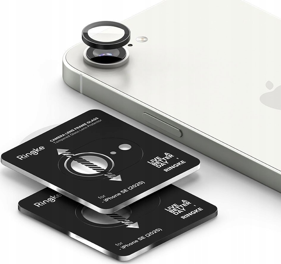 Mbrojtës kamere Ringke për iPhone 16E, set 2 copë, i zi
