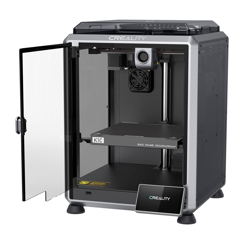 Printer 3D Creality K1C, 220x220x250mm, 600mm/s, gri e zezë
