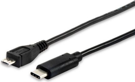 Kabllo USB Equip USB-C (12888407), microUSB, e zezë