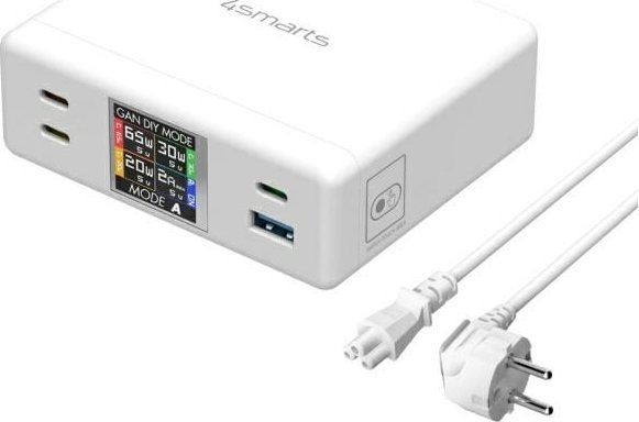 Karikues tavoline 4smarts GaN DIY MODE 130W, 4 porta USB, i bardhë