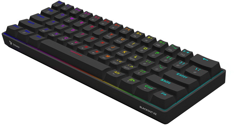 Tastierë mekanike SAVIO BLACKOUT X2, 60%, RGB, me kabllo, e zezë
