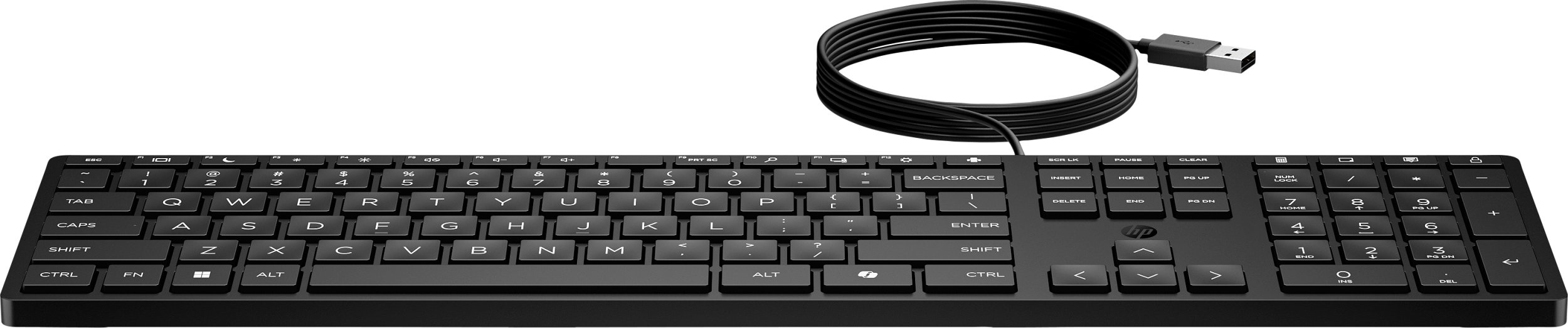 Tastierë HP 320K WD, me kabllo, layout gjerman DE, e zezë