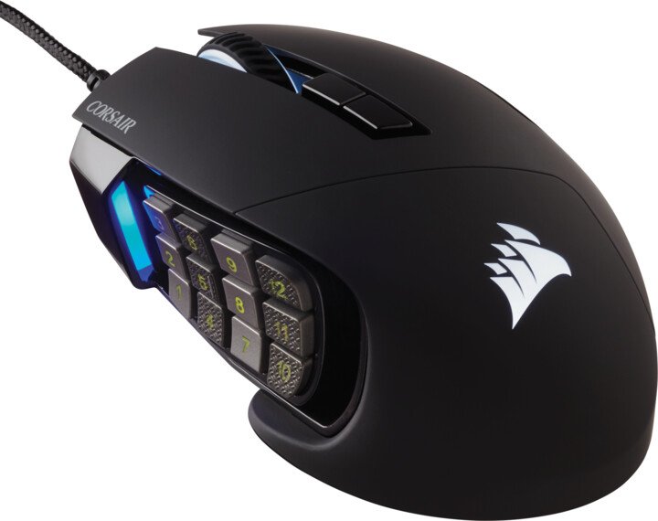 Mouse gaming Corsair Scimitar RGB Elite, 18000 DPI, 17 butona programueshëm, i zi