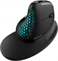 Maus vertikal pa tela Delux M618XSD, ergonomik, RGB, 7200 DPI, i zi