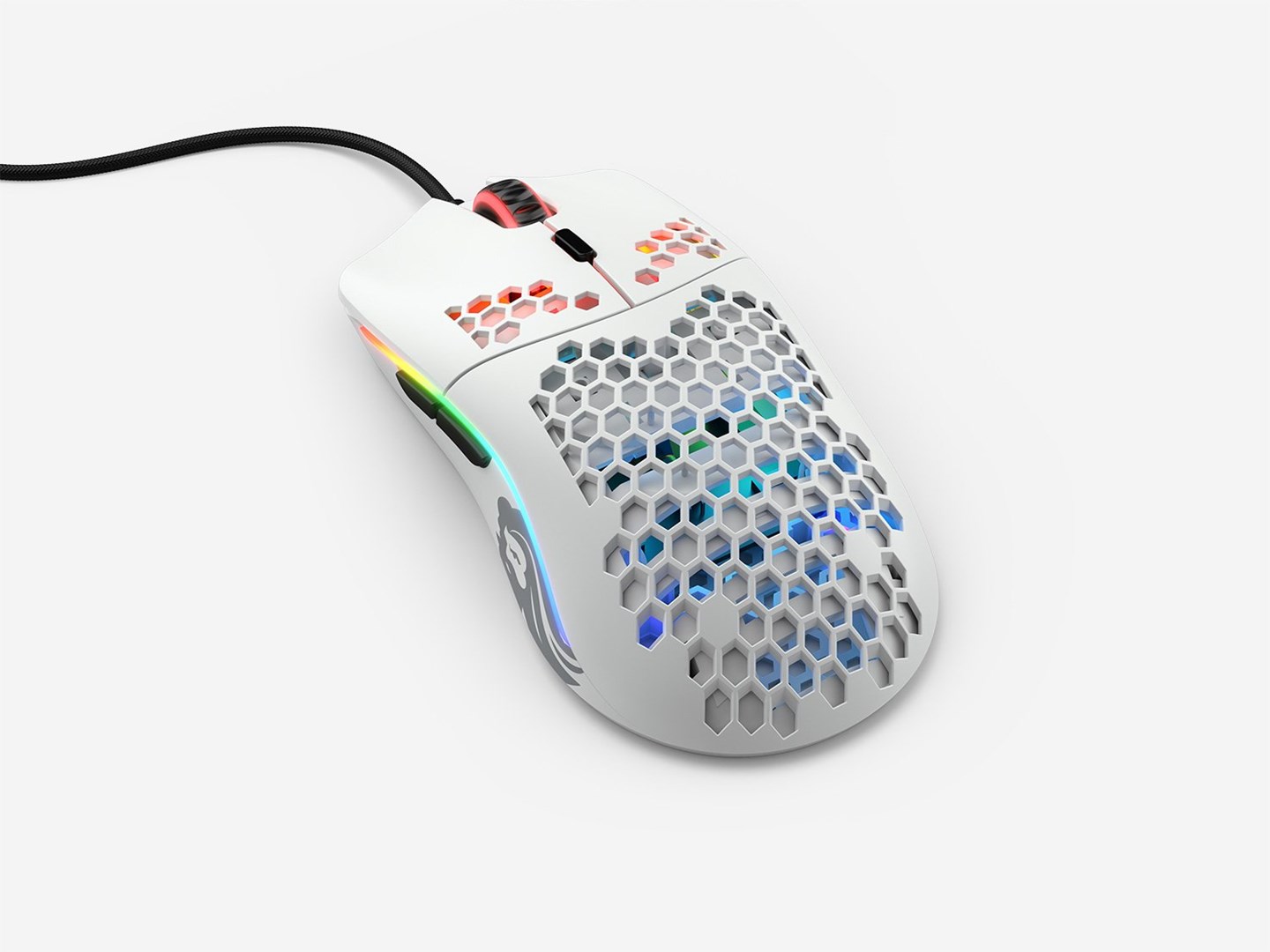 Maus gaming Glorious Model O, optik, me RGB, i bardhë mat