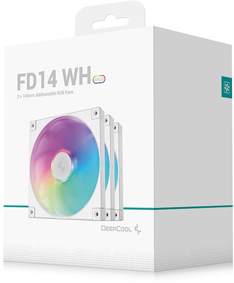 Ventilator kase DeepCool FD14 ARGB, 140mm, ARGB, i bardhë