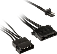 Adapter kabllo Kolink 3 Pin në 2x 4 Pin Molex, 245mm, i zi