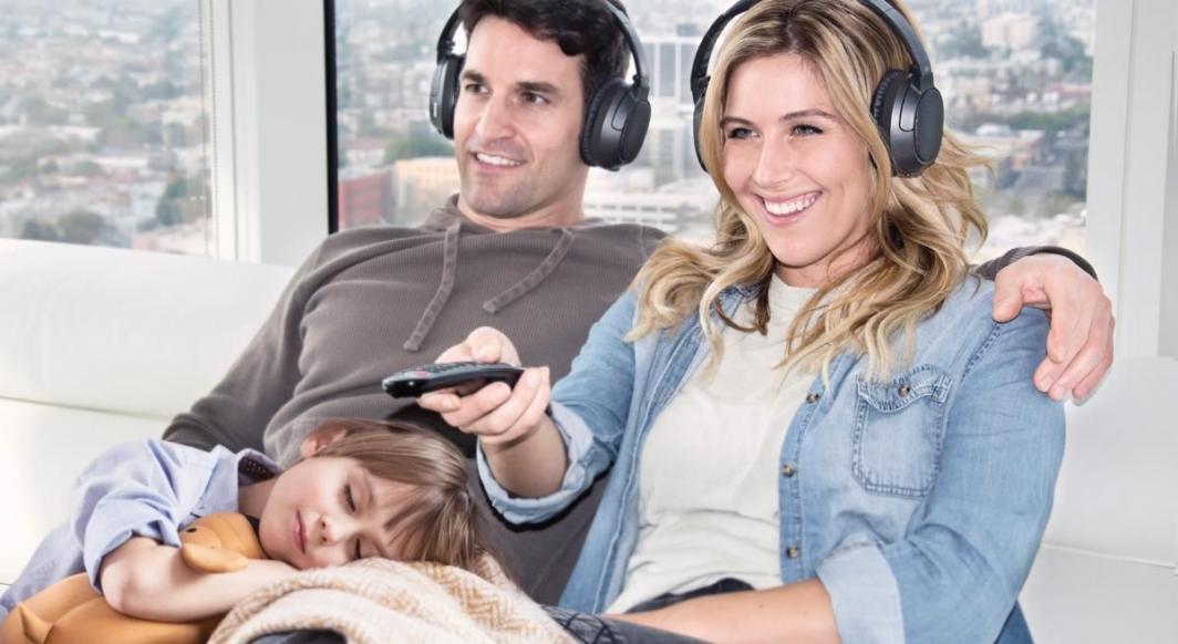 Sistem kufje pa tela për TV MEE Audio Connect T1CMA, Bluetooth, over ear, i zi