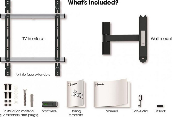Mbajtëse televizori për mur Vogels THIN, 425 - 120°, 26–55"