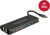 Docking station Delock 87721, USB-C, 4K HDMI, e zezë