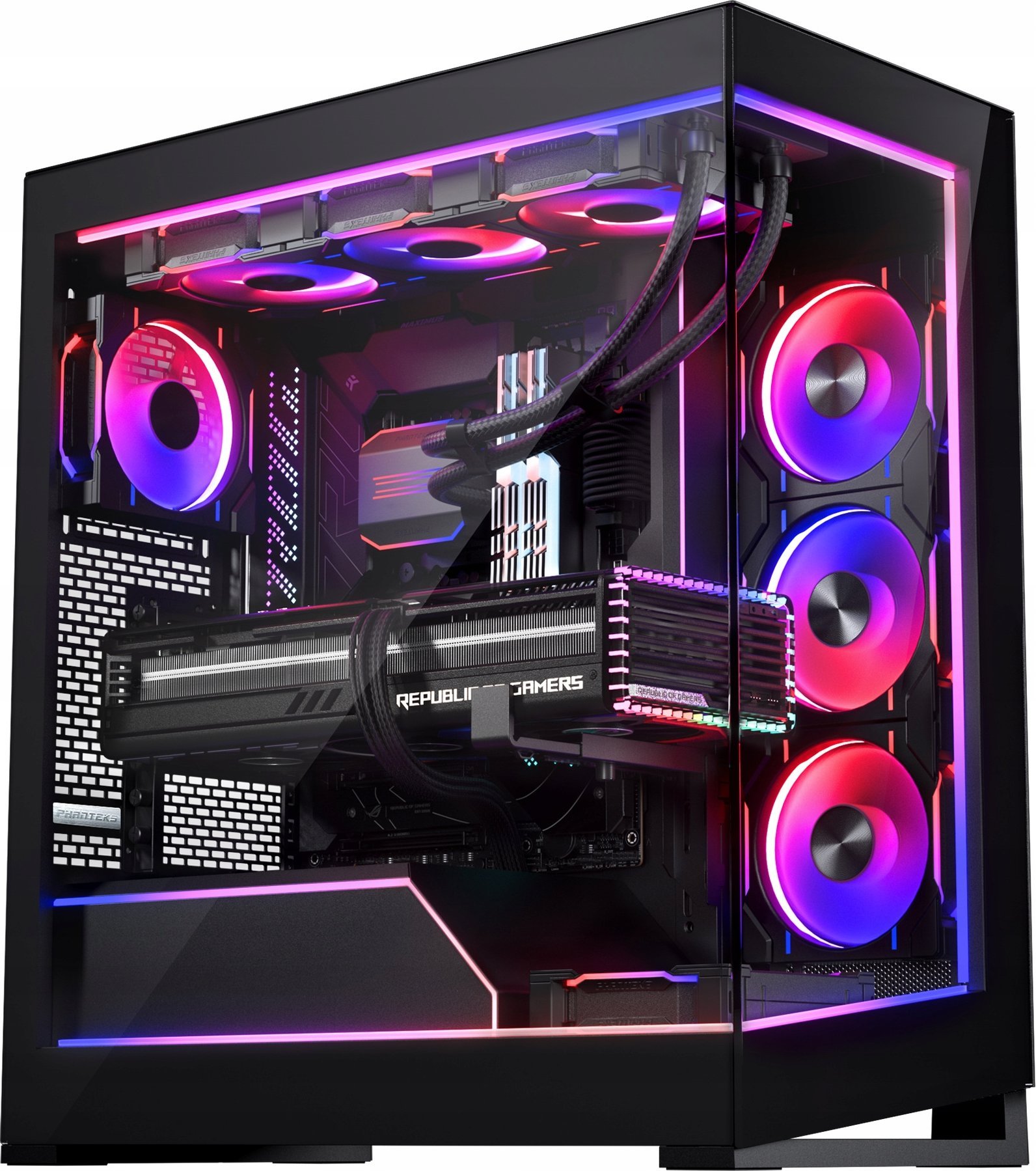 Set ndriçimi DRGB Phanteks NV5 Premium, 4 shirita LED, për kasë NV5, i zi