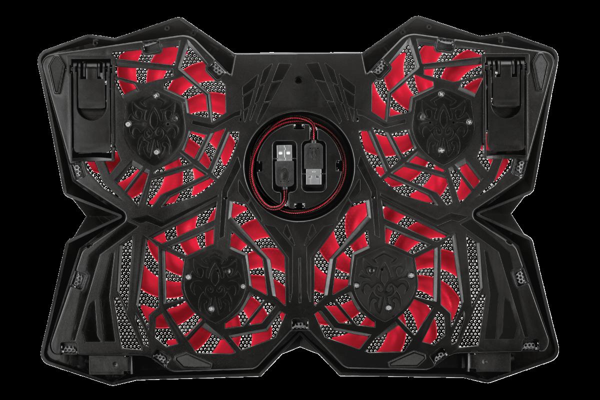 Ftohës laptopi Trust GXT 278 Yozu, 4 ventilatorë LED, i rregullueshëm, i zi