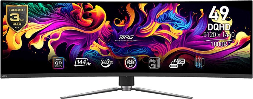 Monitor gaming i lakuar MSI MPG 491CQPDE, 49", rezolucion i lartë, i zi