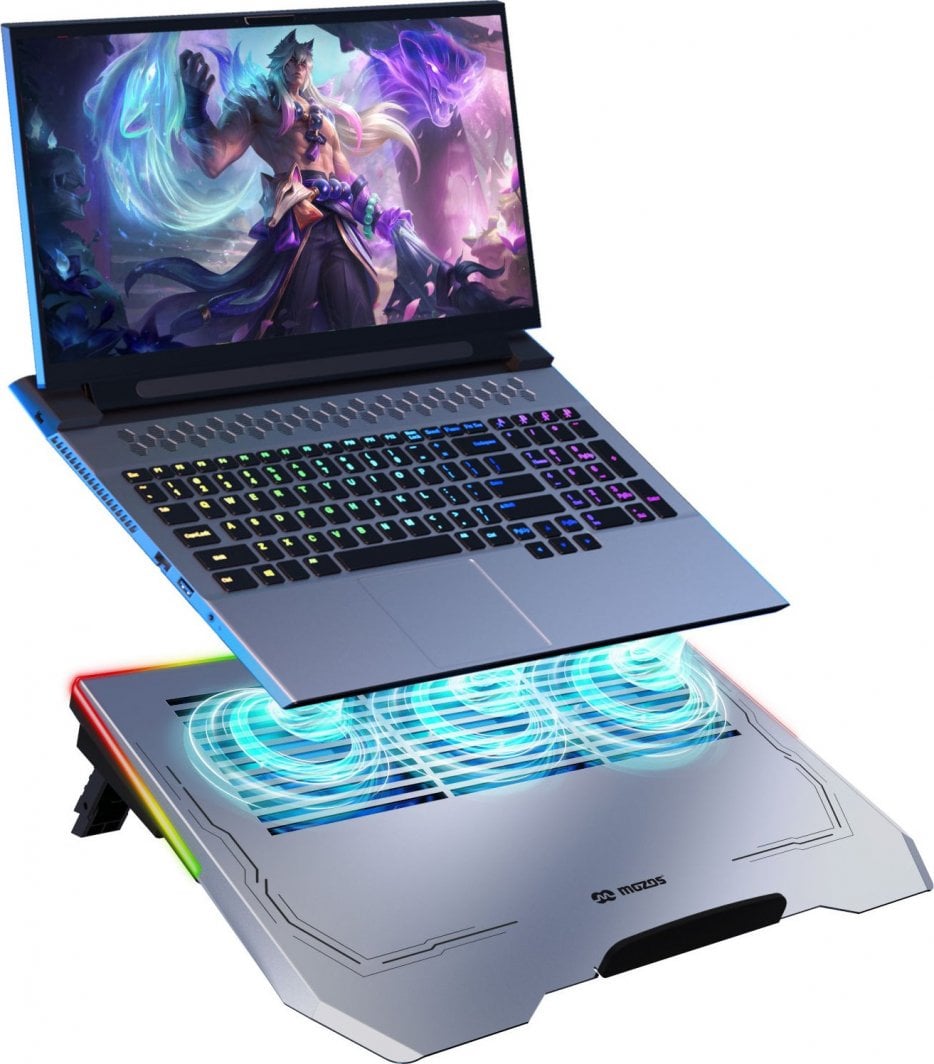 Ftohës për laptop Mozos LS6-RGB, i hirtë