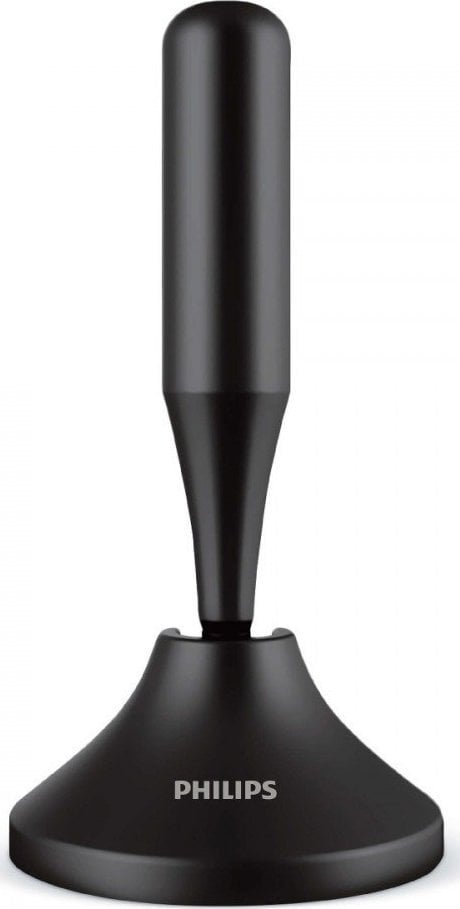 Antena e brendshme Philips SDV5300/12, TV dhe FM, me përforcues sinjali, e zezë