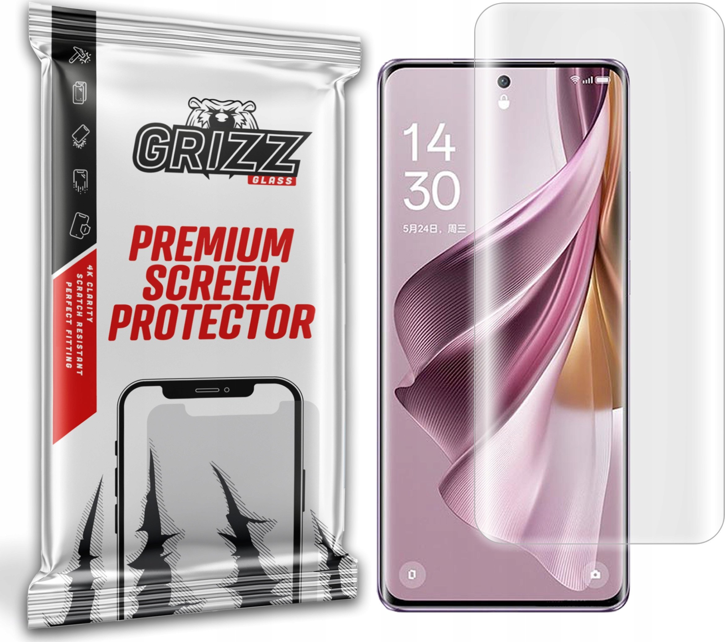 Fletë mbrojtëse hydrogel Grizz për Oppo Reno10 Pro+, transparente