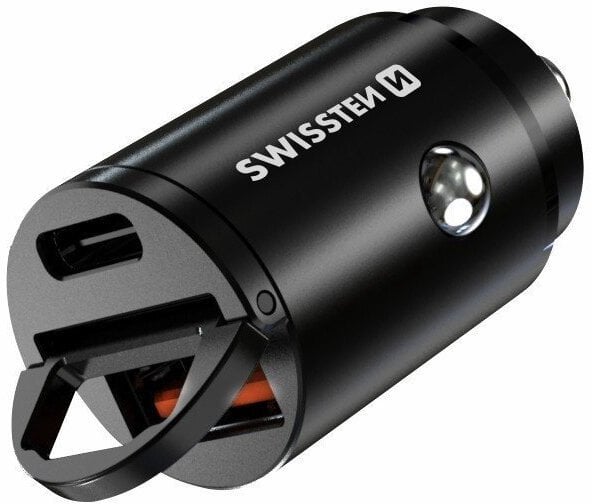 Karikues muri Swissten Power Supply 30W, 2 porta USB C USB A, GaN, i bardhë